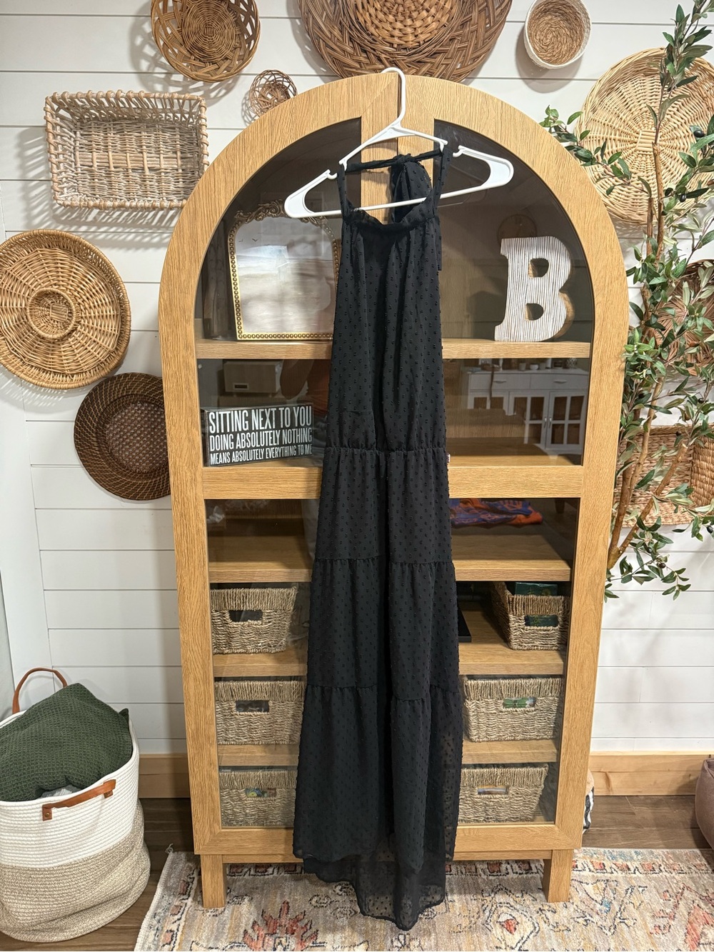Black Tiered Halter Maxi Dress -  Elegant Women's Evening Dress